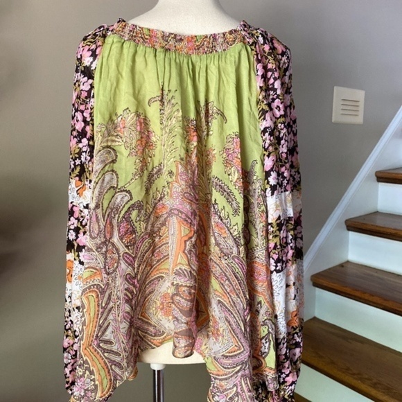Free People 'Roamin Around  Paisley Blouse  Small - Picture 7 of 9